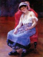 Renoir, Pierre Auguste - Sleeping Girl, Girl with a Ca